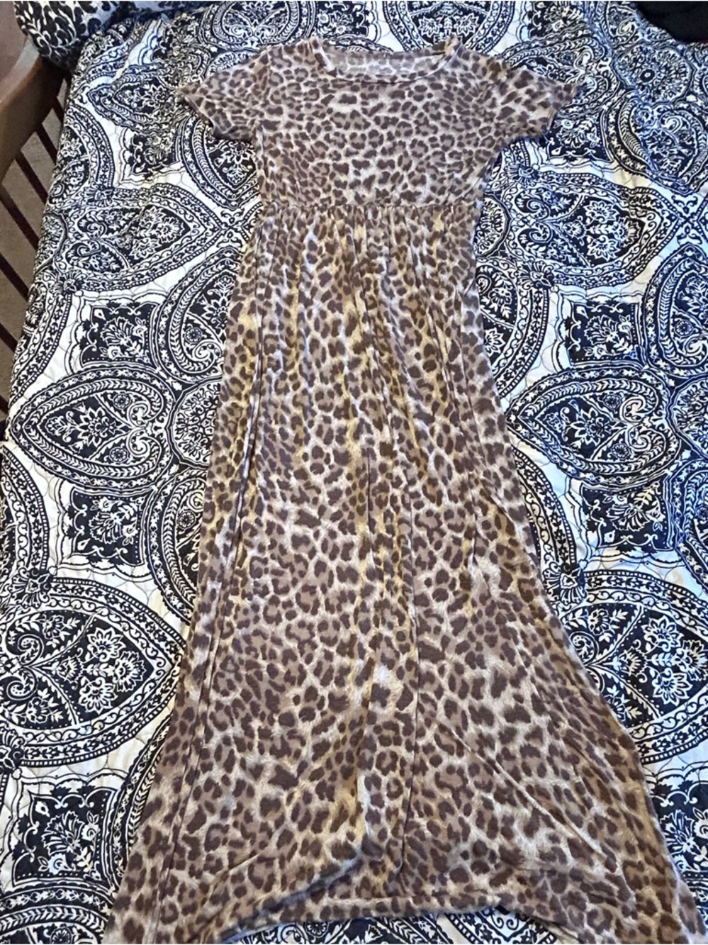 Leopard Print Maxi Dress - Brown Animal Print